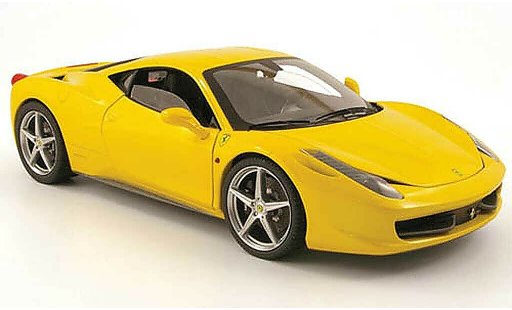 Ferrari 458 Italia 1/18 Hot Wheels giallo 2009 modellini auto
