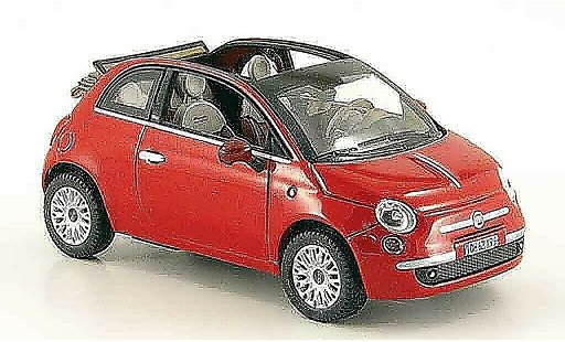 Fiat 500 Cabrio 1/43 Norev C rosso apertoes Rolltetto 2009 modellini auto