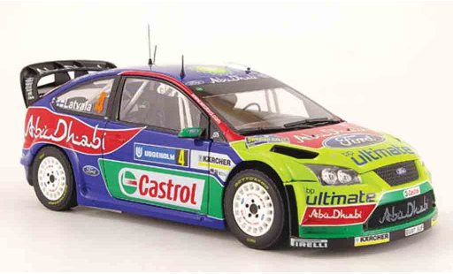 Ford Focus RS WRC 1/18 Sun Star no.4 bp/abu dhabi rallye Svezia 2008 modellini auto