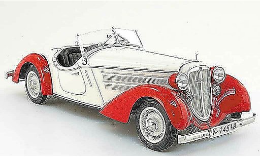 Audi 225 roadster 1/18 CMC front rosso/bianco 1935 modellini auto