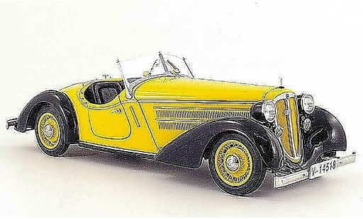 Audi 225 roadster 1/18 CMC front nero/giallo 1935 modellini auto