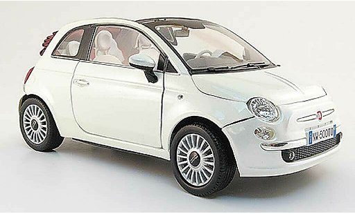 Fiat 500 Cabrio 1/18 Mondo Motors cabriolet bianco 2009 modellini auto