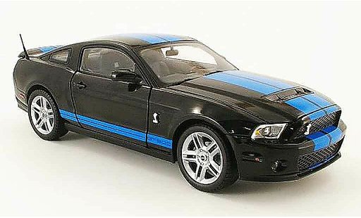 Shelby GT 500 2010 1/18 Shelby Collectibles nero avec blun bandes modellini auto