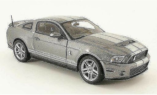 Shelby GT 500 2010 1/18 Shelby Collectibles grigio avec bandes grigios modellini auto