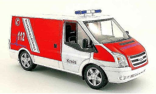 Ford Transit Kastenwagen 1/18 Powco furgone pompier rettungsdienst modellini auto