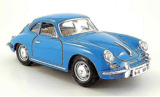 Porsche 356 1961 1/18 Burago B coupe blu modellini auto
