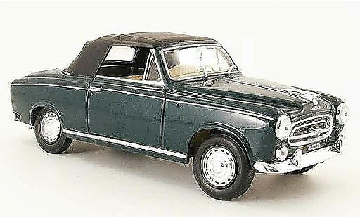 Peugeot 403 Cabriolet 1/18 Welly Cabrio verde avec capote 1957 modellini auto