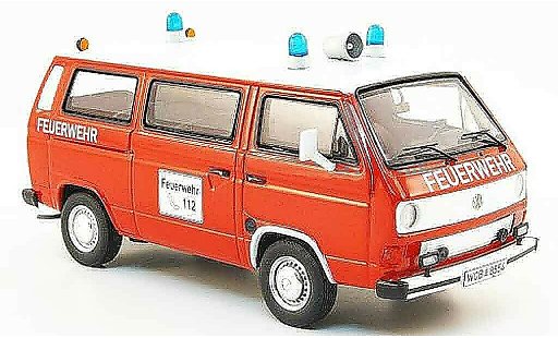 Volkswagen Combi B 1/43 Premium Cls t3b bus pompier rosso bianco modellini auto