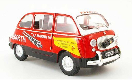 Fiat 600 Multipla 1/18 Mini Miniera abarth service rosso/bianco modellini auto