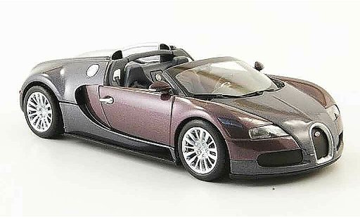 Bugatti Veyron Grand Sport 1/43 Minichamps grigio porpora 2009 modellini auto