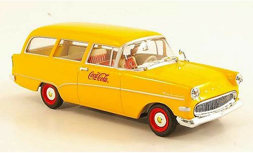 Opel Rekord P1 1/43 Minichamps CarAVan Coca-Cola giallo 1958 modellini auto