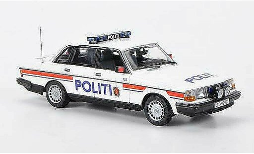 Volvo 240 GL 1/43 Minichamps Politi Polizia Norwegen 1986 modellini auto