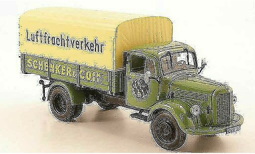 Mercedes L3500 Base 1/43 Minichamps pianale/Plane Schenker Luftfrachtverkehr 1950 modellini auto