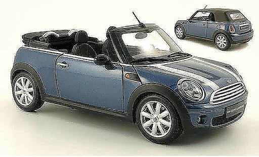 Mini Cabriolet Base 1/18 Kyosho blu bandes biancos 2009 modellini auto