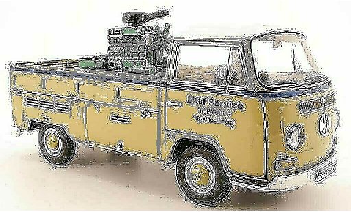 Volkswagen Combi A 1/18 Schuco t2a pianale lkw service con ladegut modellini auto