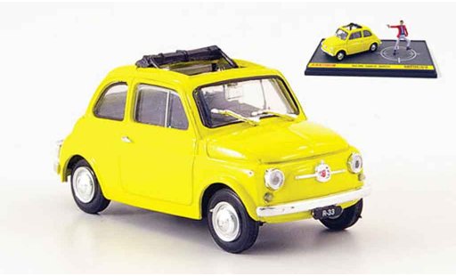 Fiat 500 Classique 1/43 Brumm giallo avec Figur Lupin the 3rd Wanted modellini auto