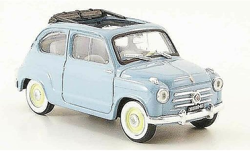 Fiat 600 Berlina 1/43 Brumm (Serie 1) grigioblu aperto 1956 modellini auto
