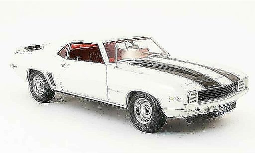 Chevrolet Camaro Z28 1/18 Highway 61 rs creme bianco/nero 1969 modellini auto
