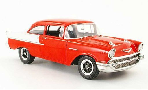 Chevrolet Bel Air Sedan 1/18 Highway 61 1957 150 utility rosso/cremebianco modellini auto