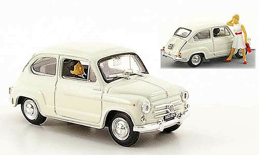 Fiat 600 D 1/43 Brumm grigio avec Figuren 1960 modellini auto