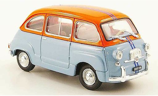 Fiat 600 Multipla 1/43 Brumm D blu orange 1966 modellini auto