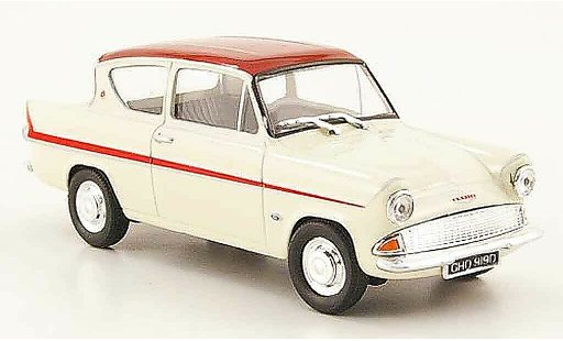 Ford Anglia 105E 1/43 Cararama MkI bianco rosso modellini auto