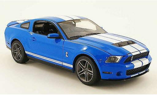 Shelby GT 500 2010 1/18 Greenlight blu avec bianco bandes modellini auto