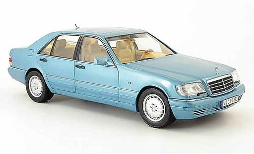 Mercedes Classe S 500 1/18 Norev (w140) blu metallisee 1997 modellini auto