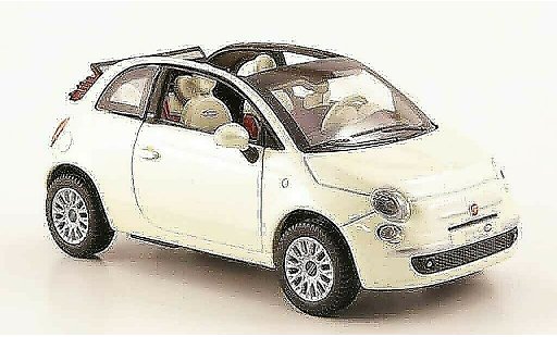 Fiat 500 Cabrio 1/43 Norev C bianco avec geoffnetem tetto pieghevole 2009 modellini auto