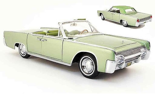 Lincoln Continental 1961 1/18 Yat Ming convertibile verde modellini auto