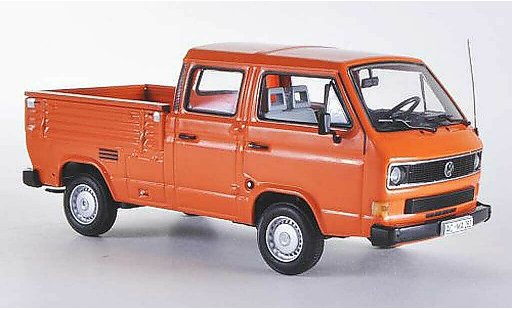 Volkswagen T3 A 1/43 Minichamps Doka-pianale orange 1983 modellini auto