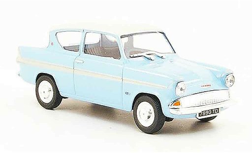 Ford Anglia 105E 1/43 Cararama blu bianco modellini auto
