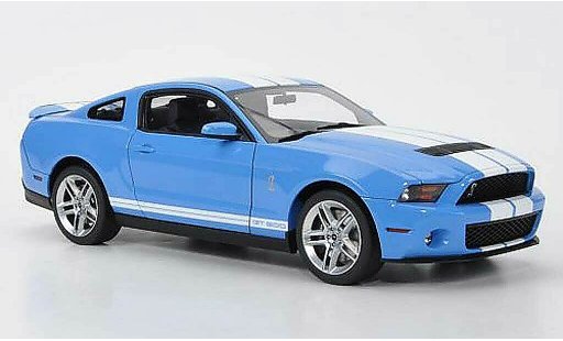 Shelby GT 500 2010 1/18 Autoart blu con biancoen strisce modellini auto