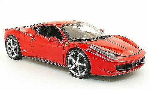 Ferrari 458 Italia 1/18 Hot Wheels rosso 2010 modellini auto