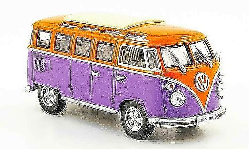 Volkswagen Combi Base 1/43 Yat Ming t1 samba lilla orange 1962 modellini auto
