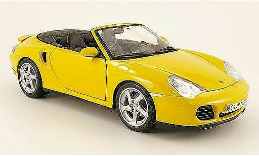 Porsche 911 Turbo 1/18 Maisto cabriolet giallo 2003 modellini auto