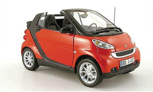 Smart ForTwo Cabrio 1/18 Minichamps cabriolet rosso 2007 modellini auto