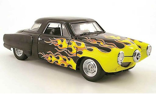 Studebaker Champion Custom 1/18 Highway 61 noir con flammendekor 1950 modellini auto