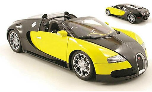 Bugatti Veyron Grand Sport 1/18 Minichamps noir/giallo 2009 modellini auto