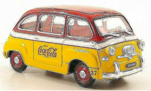 Fiat 600 Multipla 1/43 Brumm D Coca Cola Olympiade Rom 1960 modellini auto