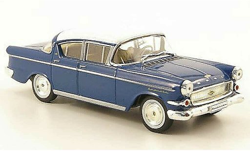 Opel Kapitan P2.5 1/43 Hachette L blu/bianco (ohne Magazin) 1958 modellini auto