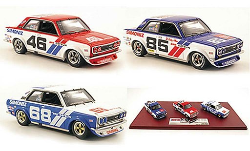 Datsun 510 BRE 1/43 TrueScale Miniatures Team-Set: No.46 No.68 + No.85 1972 modellini auto