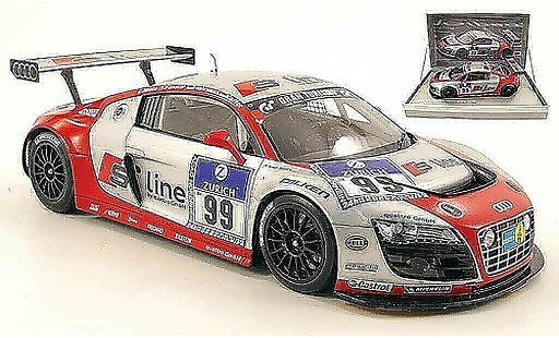 Audi R8 s tronic 1/18 Spark LMS no.99 line 24h nurburgring 2010 biela / fassler / hennerici / kaffer modellini auto
