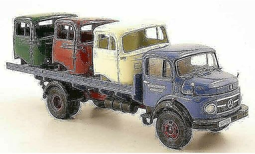 Mercedes LP 911 Base 1/43 Premium ClassiXXs Flachpianale Werkverkehr Mannheim avec 3 Fahrerhausern als Ladegut modellini auto