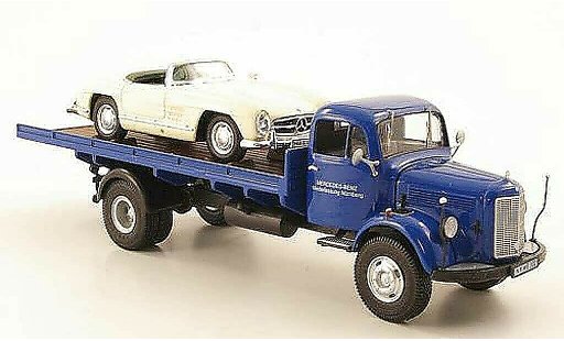 Mercedes L3500 Base 1/43 Premium ClassiXXs Flachpianale -Benz Niederlassung Nurnberg avec Ladegut 300SL Roadster modellini auto