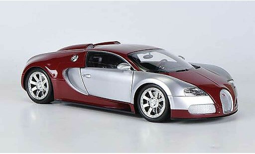 Bugatti Veyron Edition Centenaire 1/18 Minichamps chrom/rosso 2009 modellini auto
