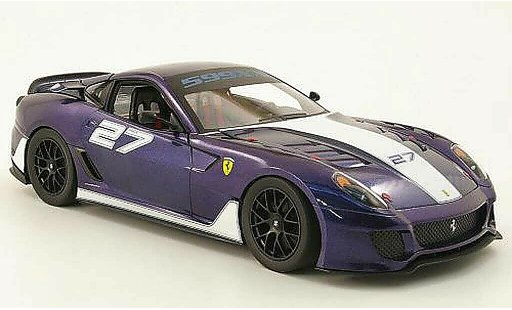 Ferrari 599 XX 1/18 Hot Wheels no.27 blu/bianco modellini auto