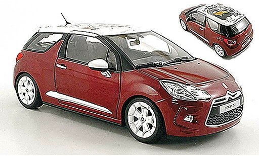 DS Automobiles DS3 Berline 1/18 Norev Sanguine rosso con bianco tetto 2010 modellini auto