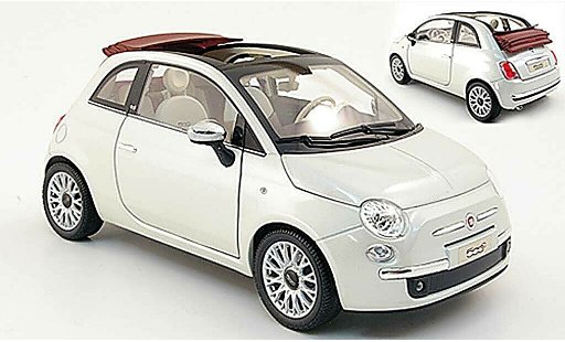 Fiat 500 Cabrio 1/18 Norev bianco/rosso 2009 modellini auto