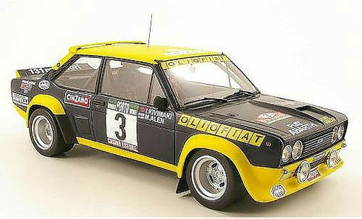 Fiat 131 Abarth 1/18 Kyosho no3 oliofiat rallye portugal 1977 malen / ikivimaki modellini auto